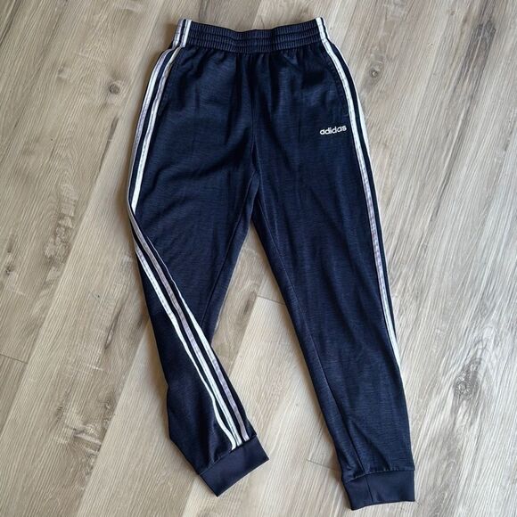 Adidas Youth Track Pants Classic Stripe Blue & White Size L Large 14/16 - Picture 1 of 3